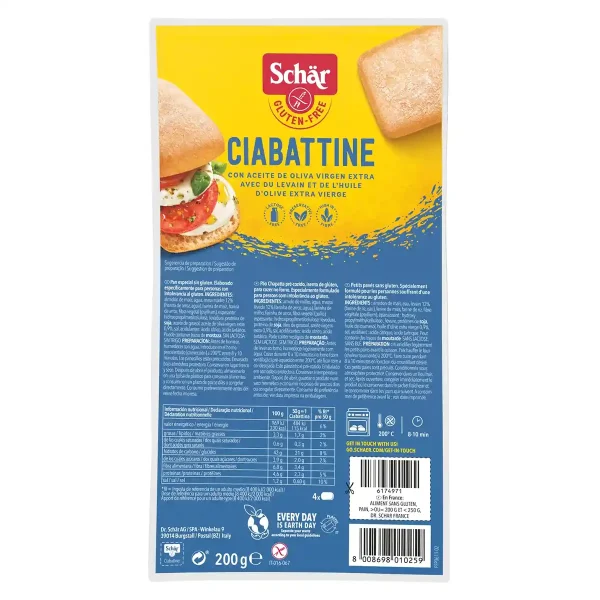 Ciabattine Sin Gluten Schär 200 gr