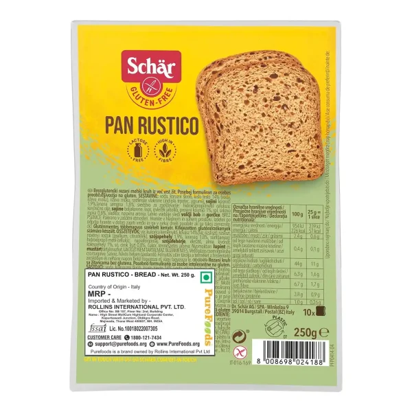 Pan Rústico Sin Gluten Schär 250 gr