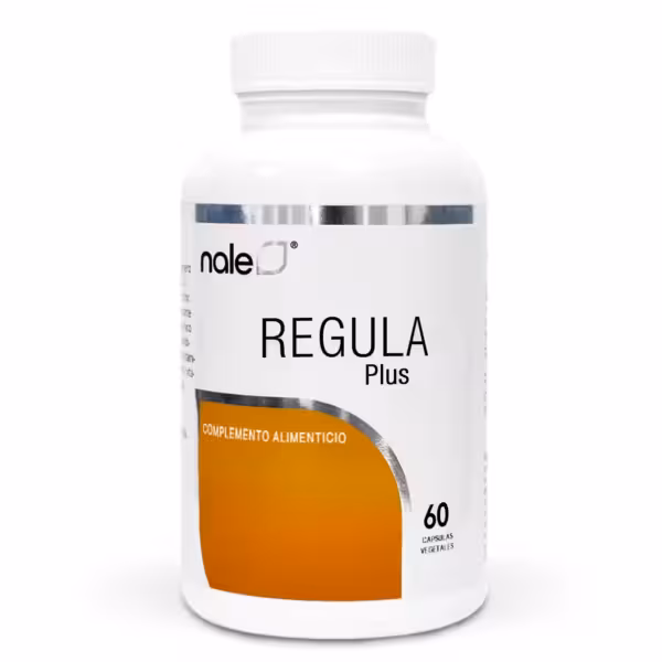 Regula Plus Nale: complemento alimenticio natural para regular el tránsito intestinal y aliviar el estreñimiento. Con magnesia calcinada, diente de león, algas kelp y fibra.