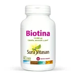 Biotina 10000µg Sura Vitasan 60 caps | Suplemento para Cabello, Piel y Uñas Saludables