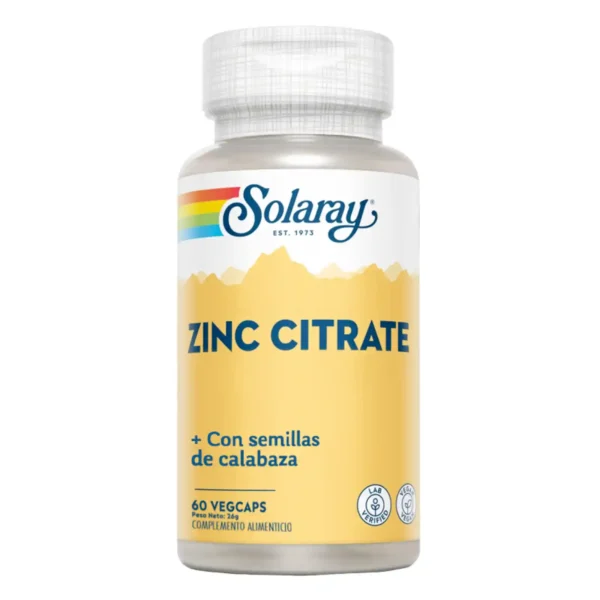 Zinc Citrato 25mg Solaray 60 caps