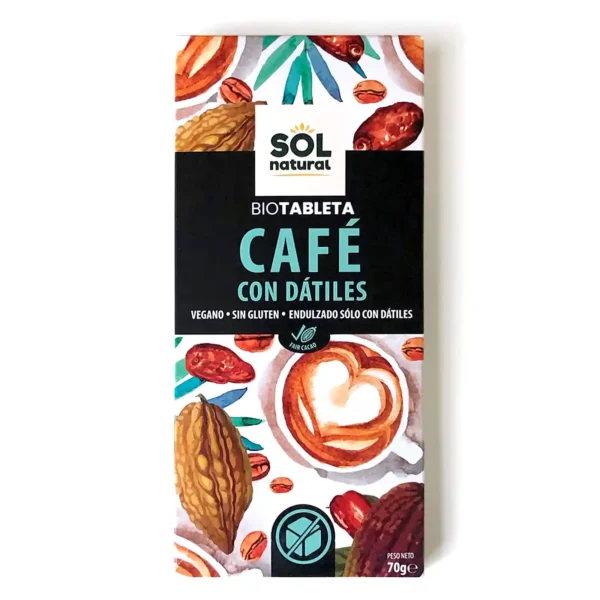 Chocolate Cafe Con Datiles Sol Natural 70 g